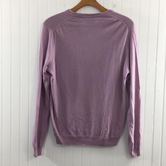John W Nordstrom Lilac Purple Knit 100% Cashmere Sweater Mens XL V-Neck Pullover - Picture 4 of 13